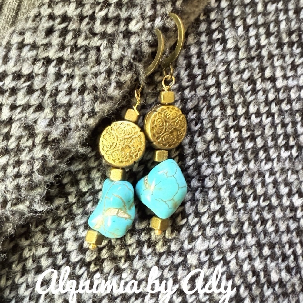 Alquimia Turquoise and Gold Dangle Earrings